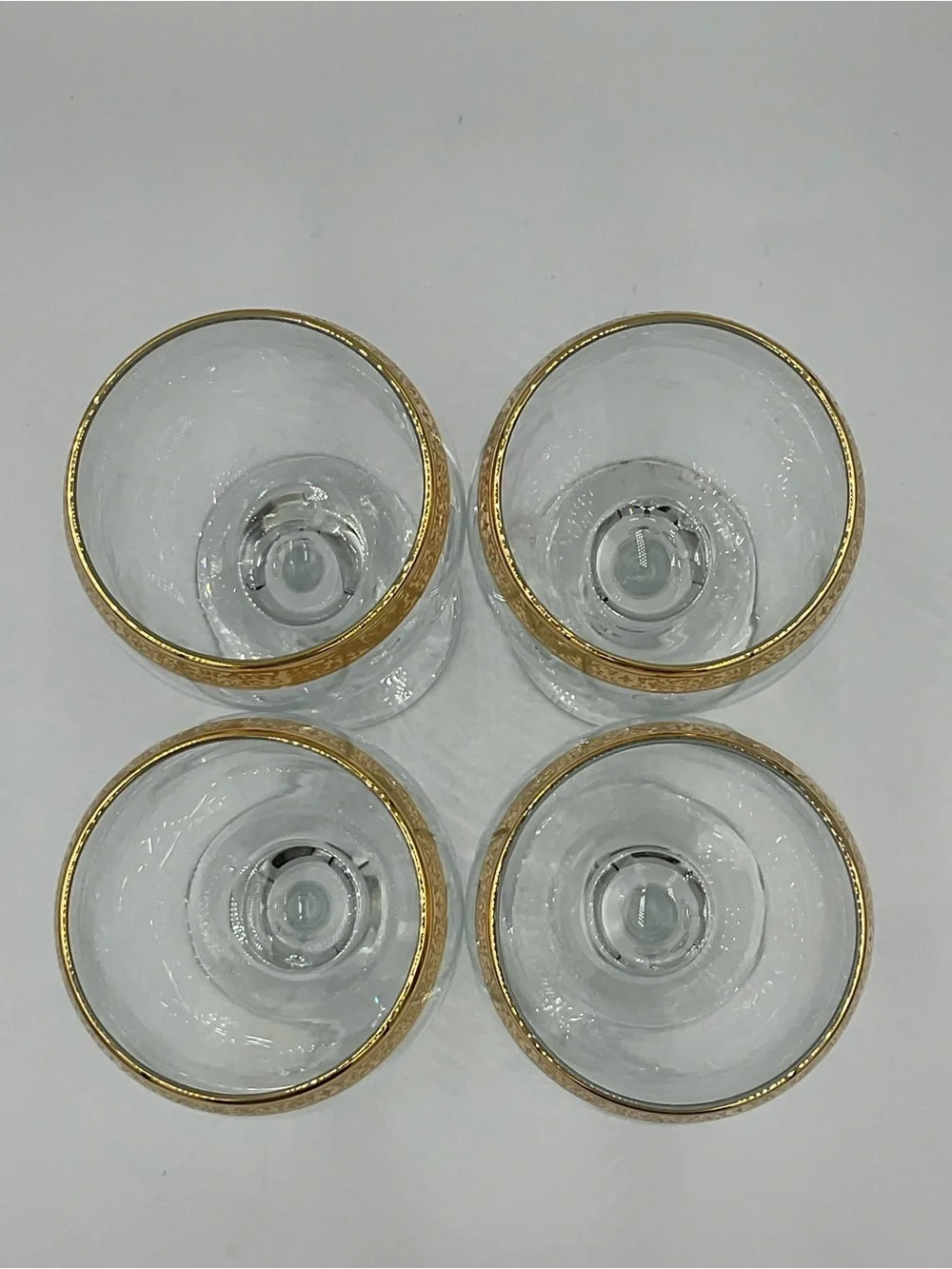 Vintage Home Essentials IMPERIAL Water Goblets 24k Gold Filigree Band- Set of 4